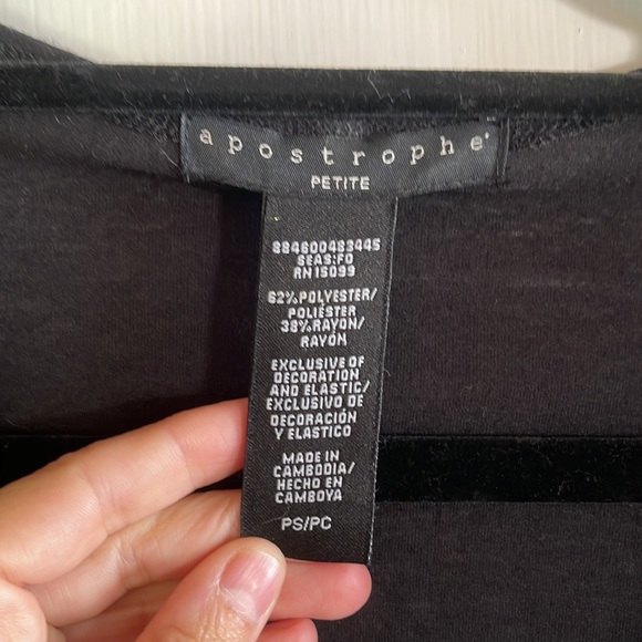 Apostrophe epaulettes epaulets black blouse small - Picture 2 of 2